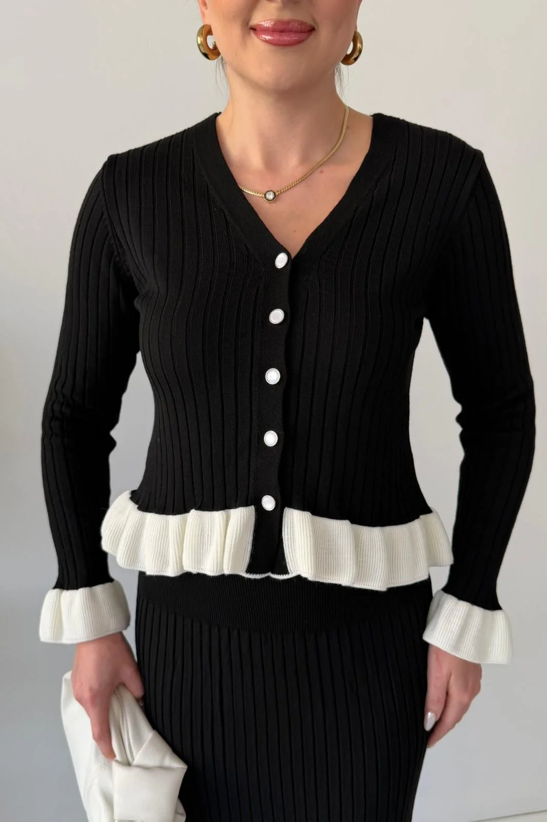 Merlot Ruffle Knit Skirt Set - Image 7