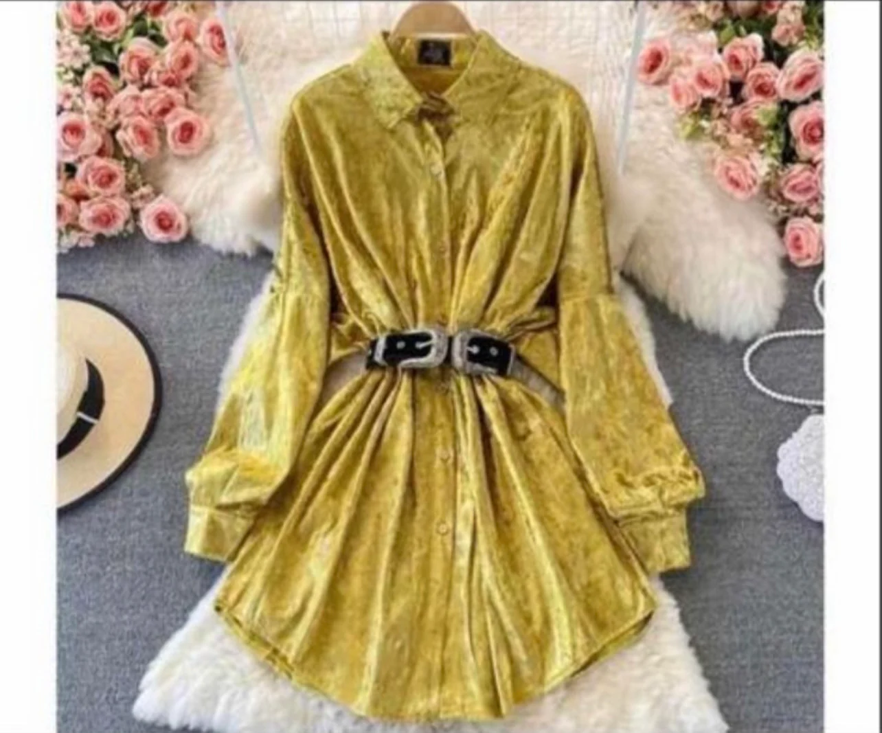 Mettalic Shirt Dress - Image 4