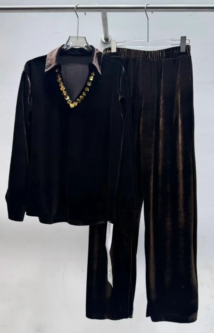 Noir Glam Velvet Cords Set - Image 2