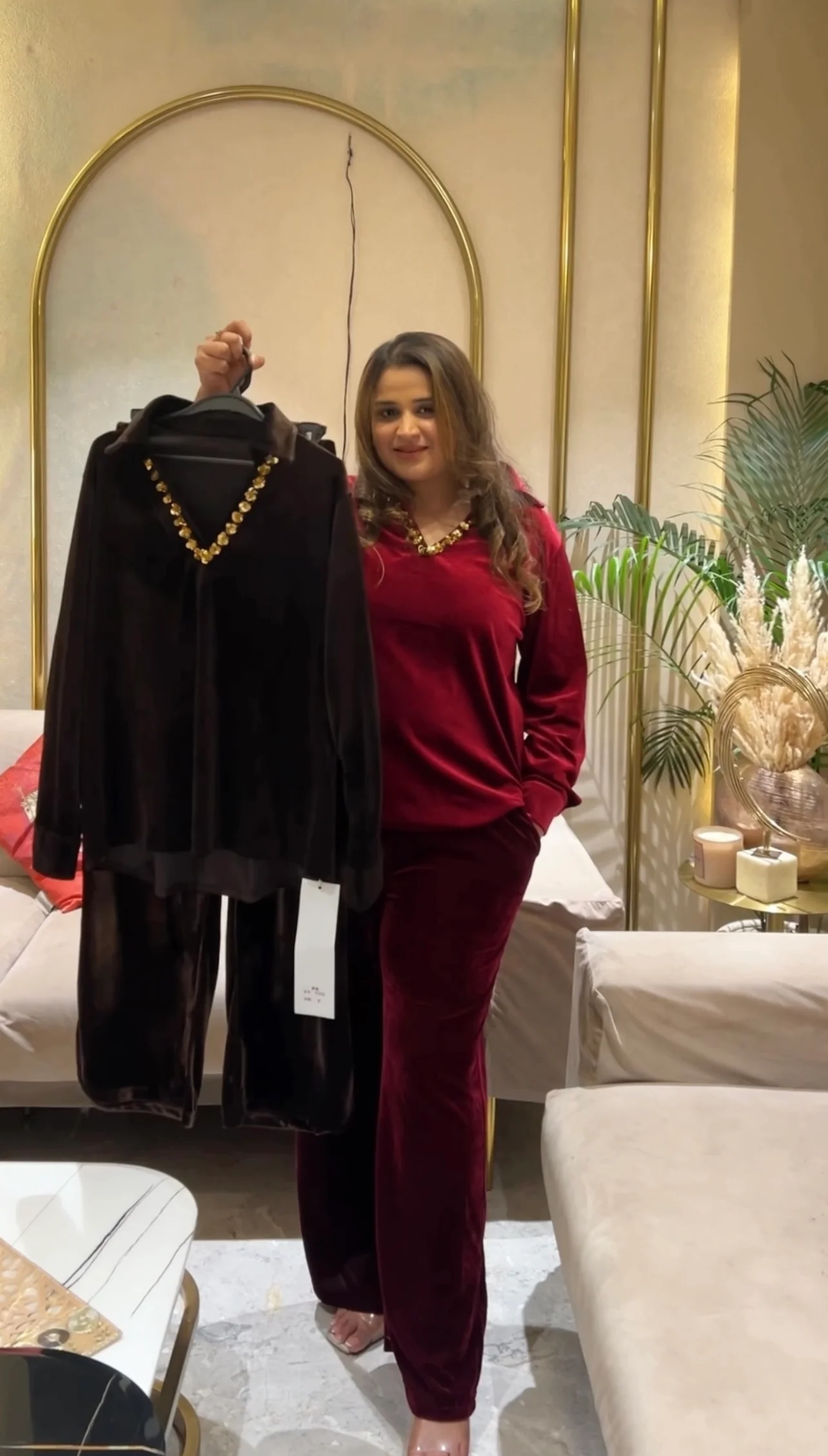 Noir Glam Velvet Cords Set - Image 4