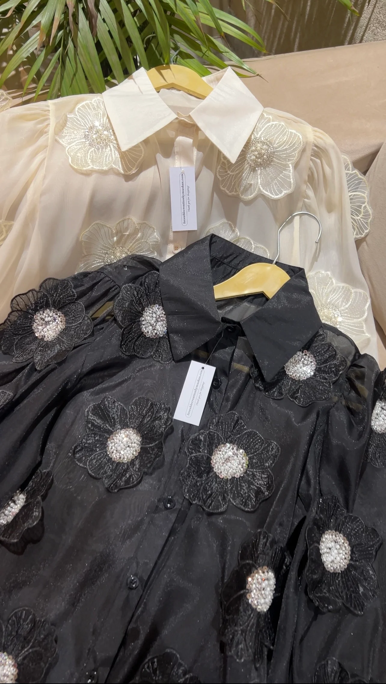 Organza Floral Embriodered Shirt - Image 2