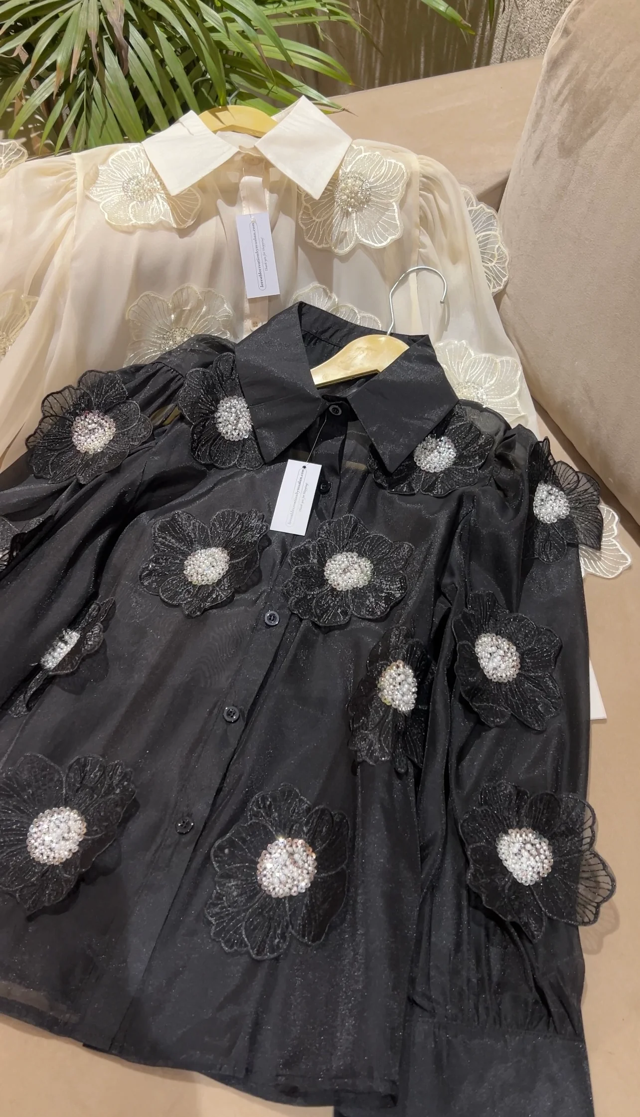 Organza Floral Embriodered Shirt - Image 3