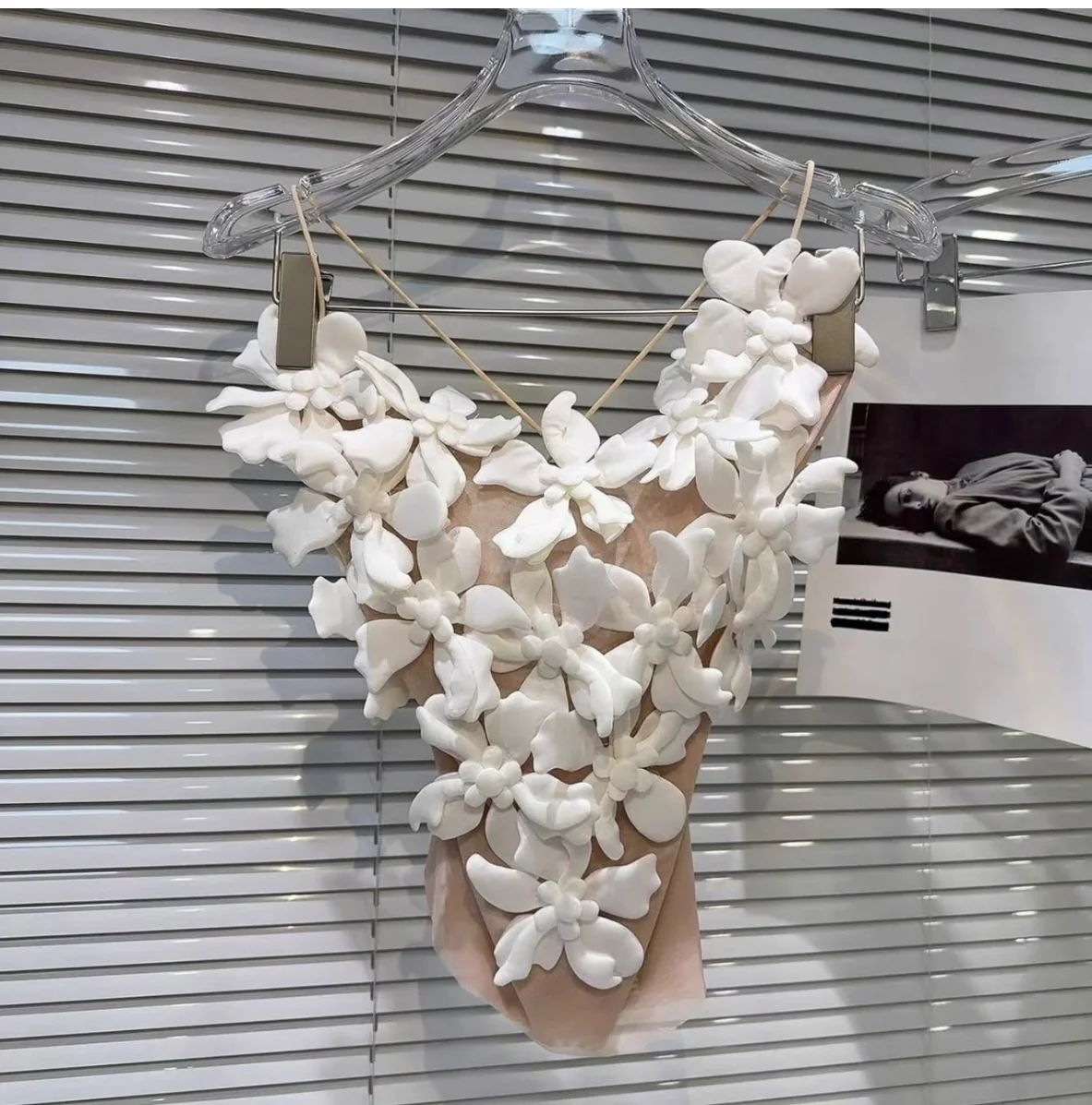 Petal bloom sheer corset top