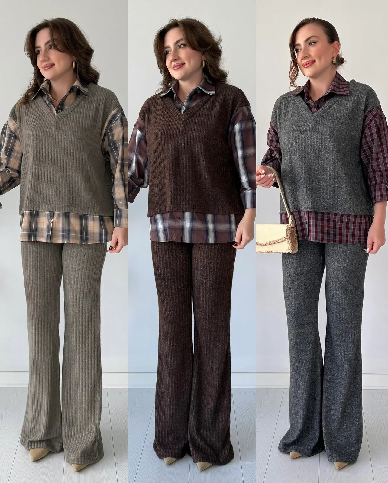 Plaid Knit Luxe Cords Set