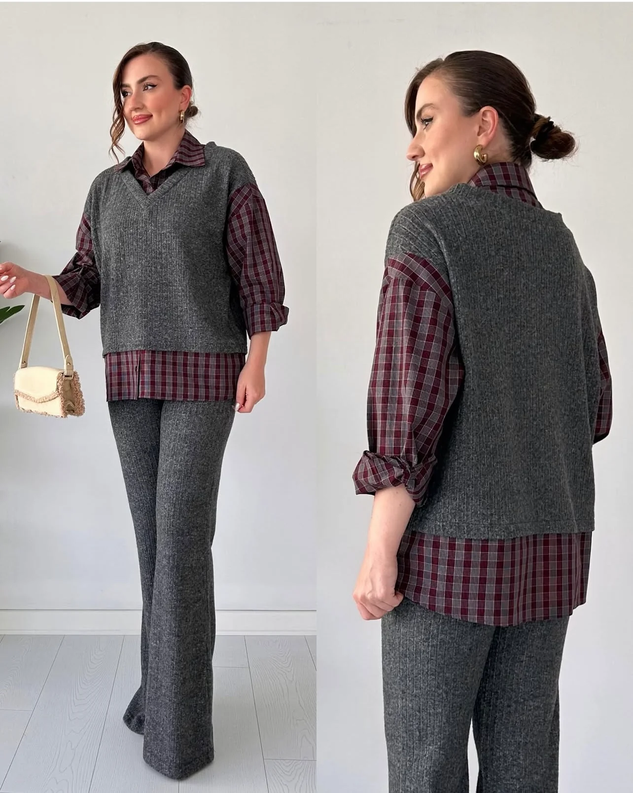 Plaid Knit Luxe Cords Set - Image 4