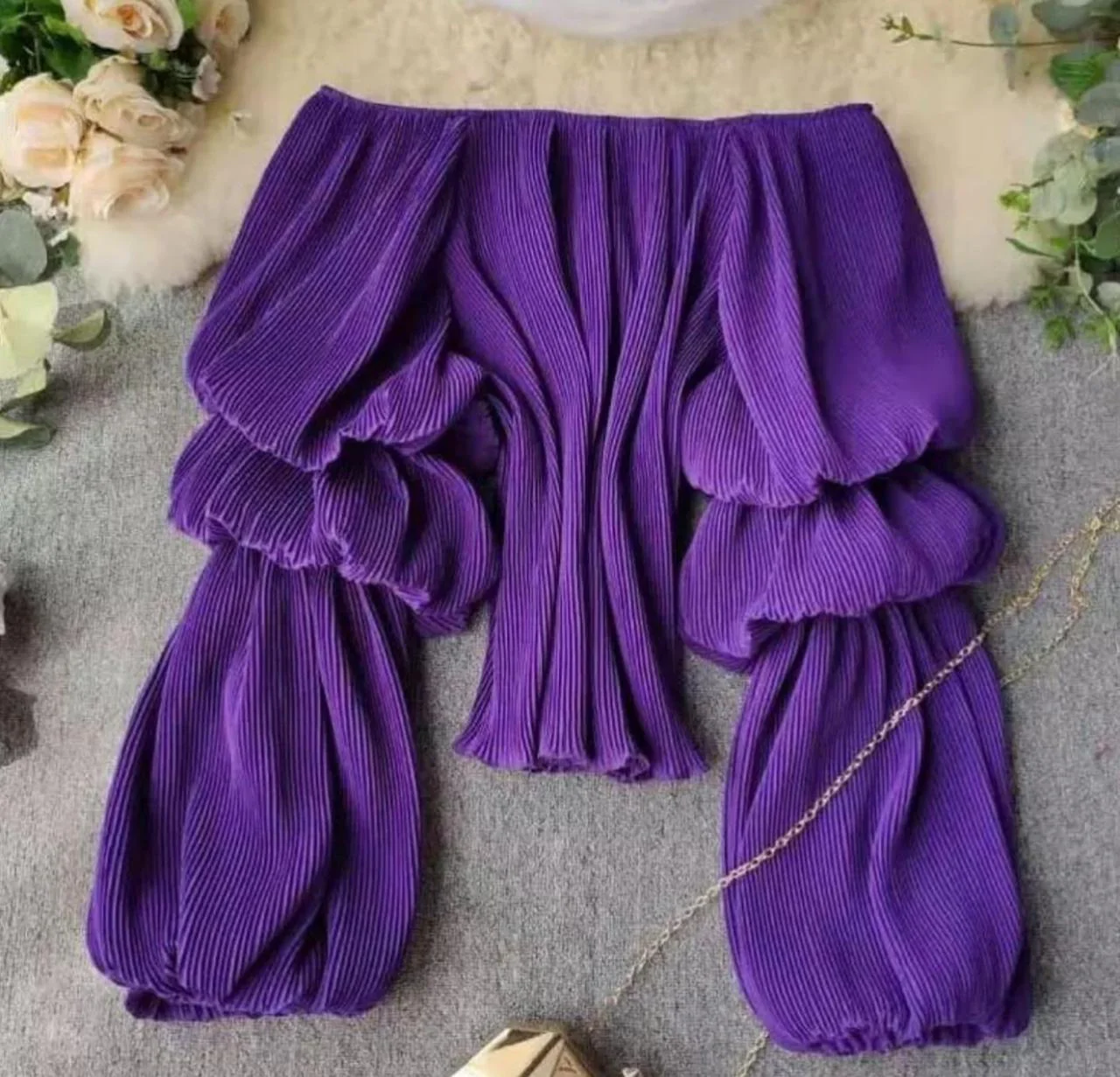 Pleated Puff Sleeves Top - Image 6