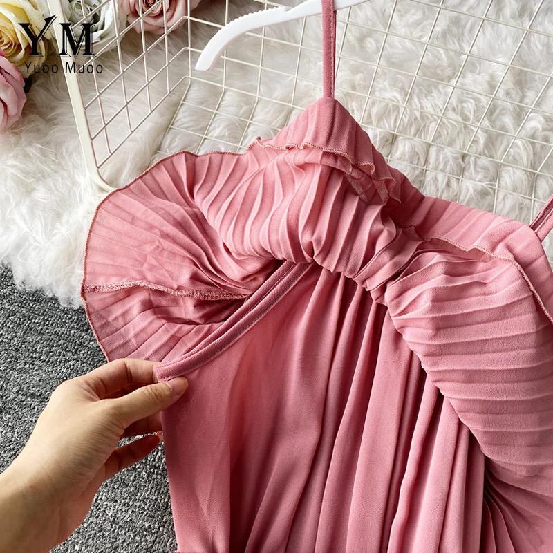 Pleated Ruffle Belt Dress - Image 5