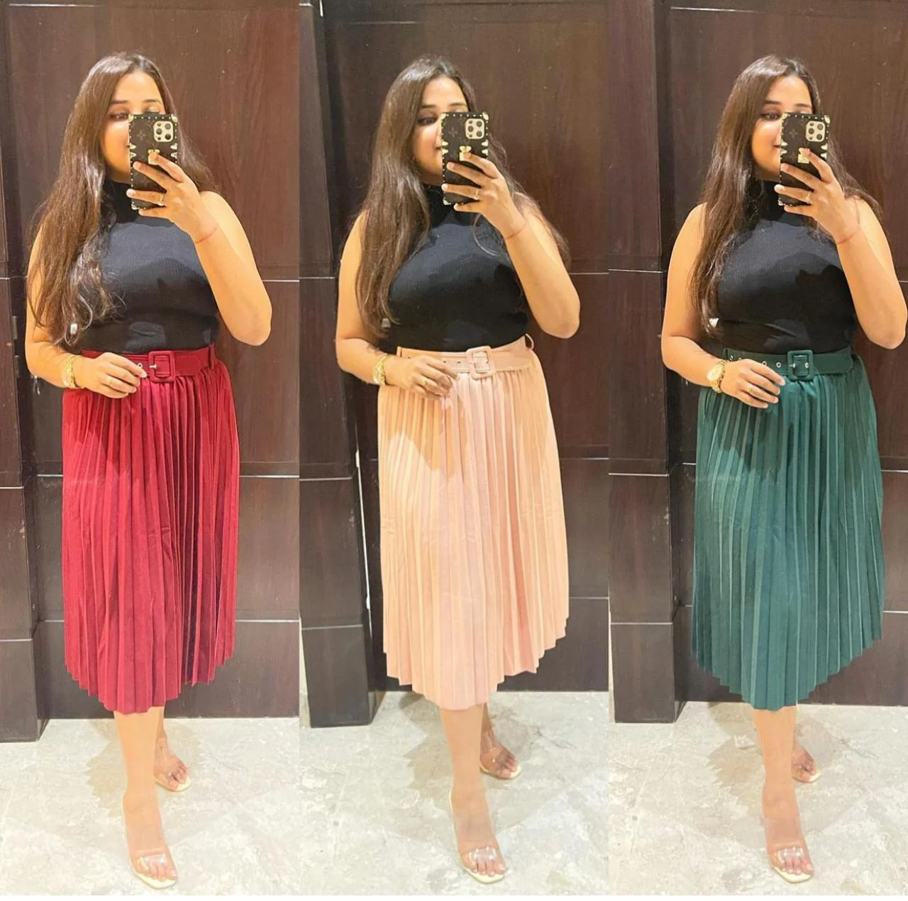 Pleated Skirt With Belt - Image 4