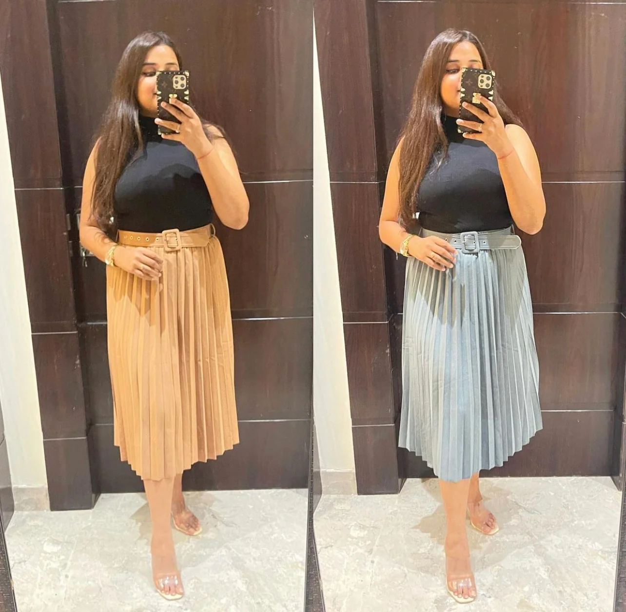 Pleated Skirt With Belt - Image 6