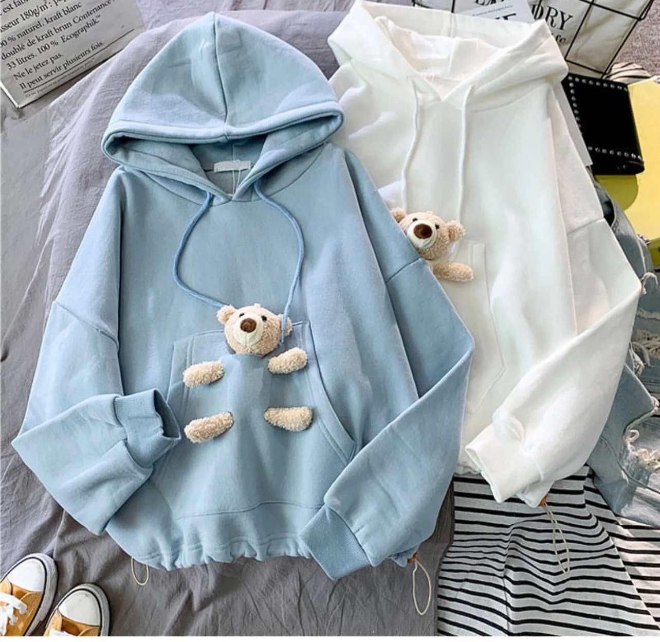 Plush teddy hoodie - Image 2