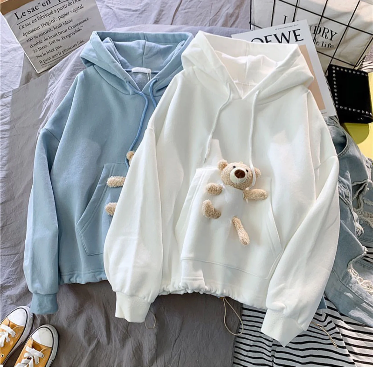 Plush teddy hoodie - Image 3