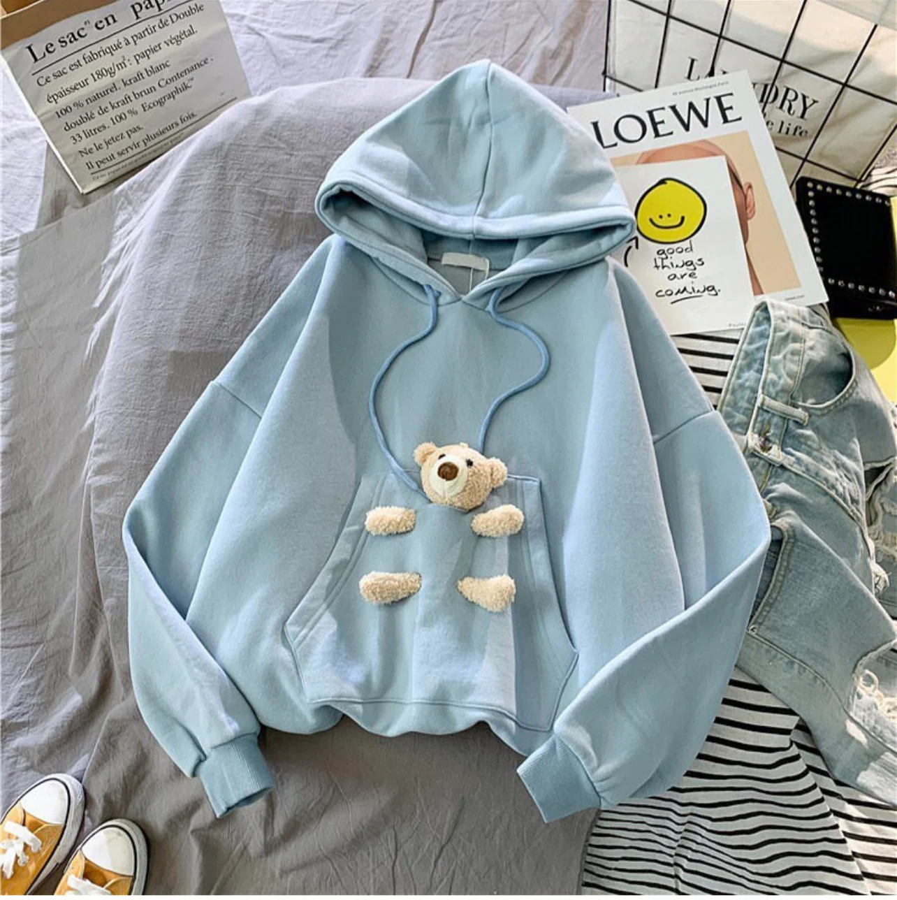 Plush teddy hoodie - Image 6