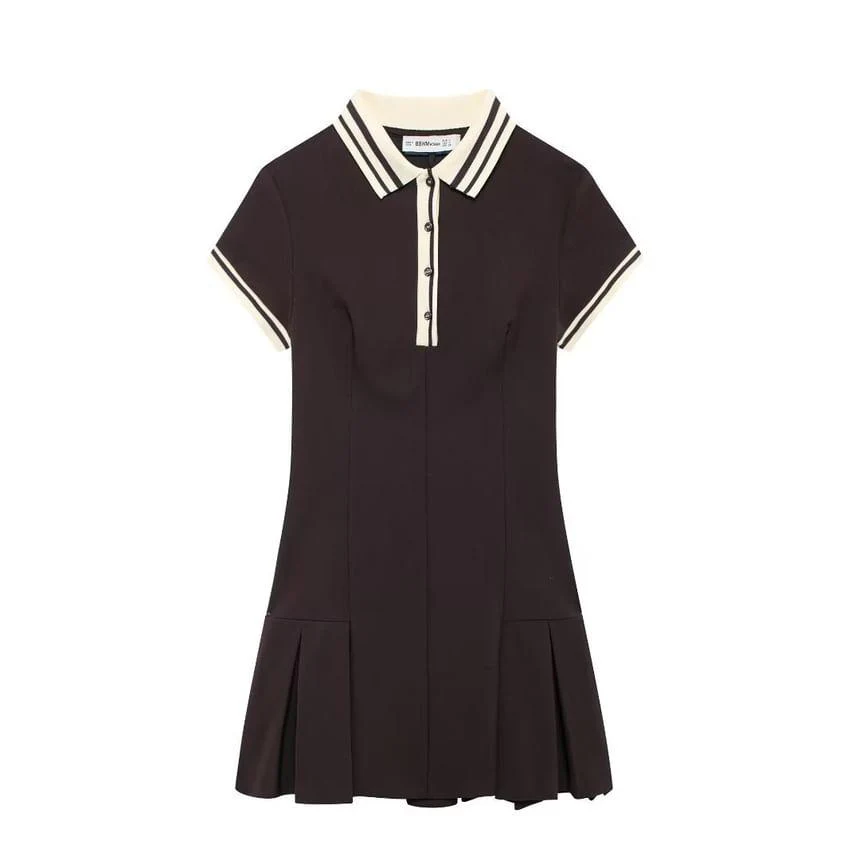 Preppy chic pleated dress - Image 2