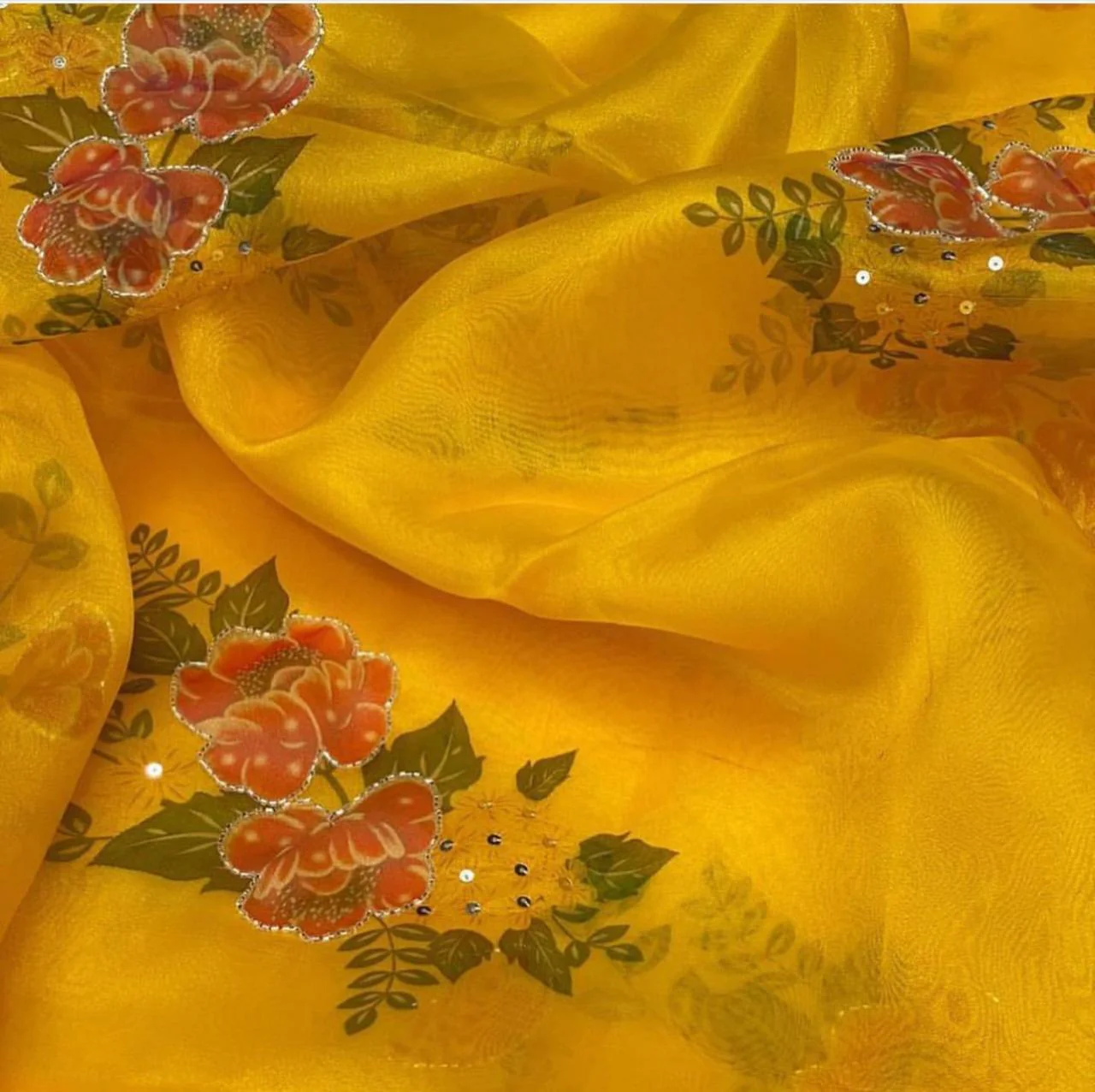 Pure Organza Handwork Sarees - Image 2