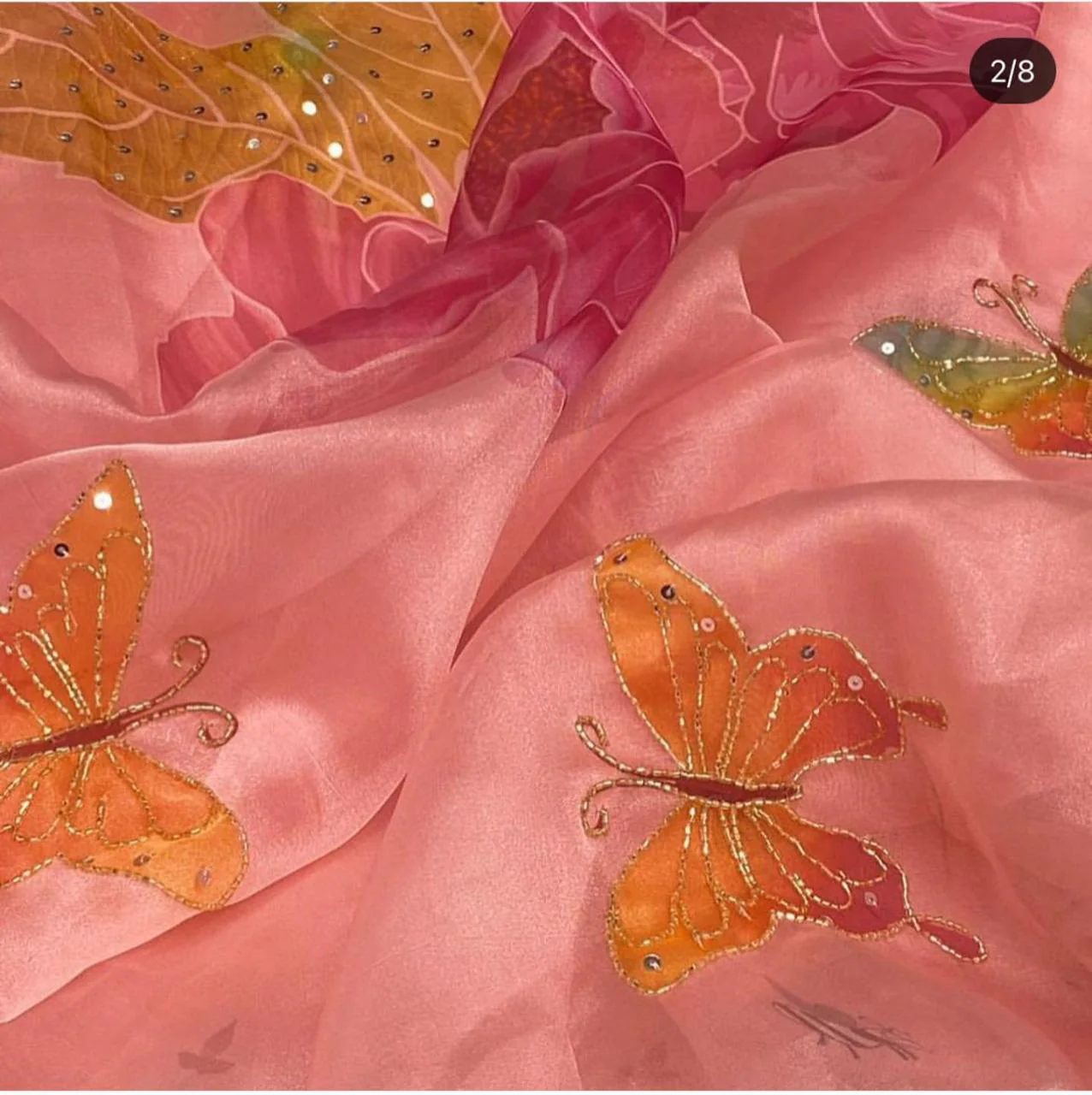 Pure Organza Handwork Sarees - Image 4