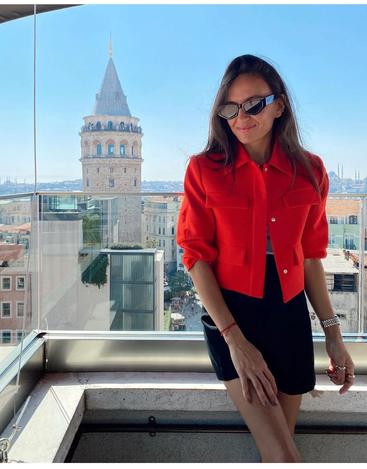 Red Cropped Blazer - Image 4