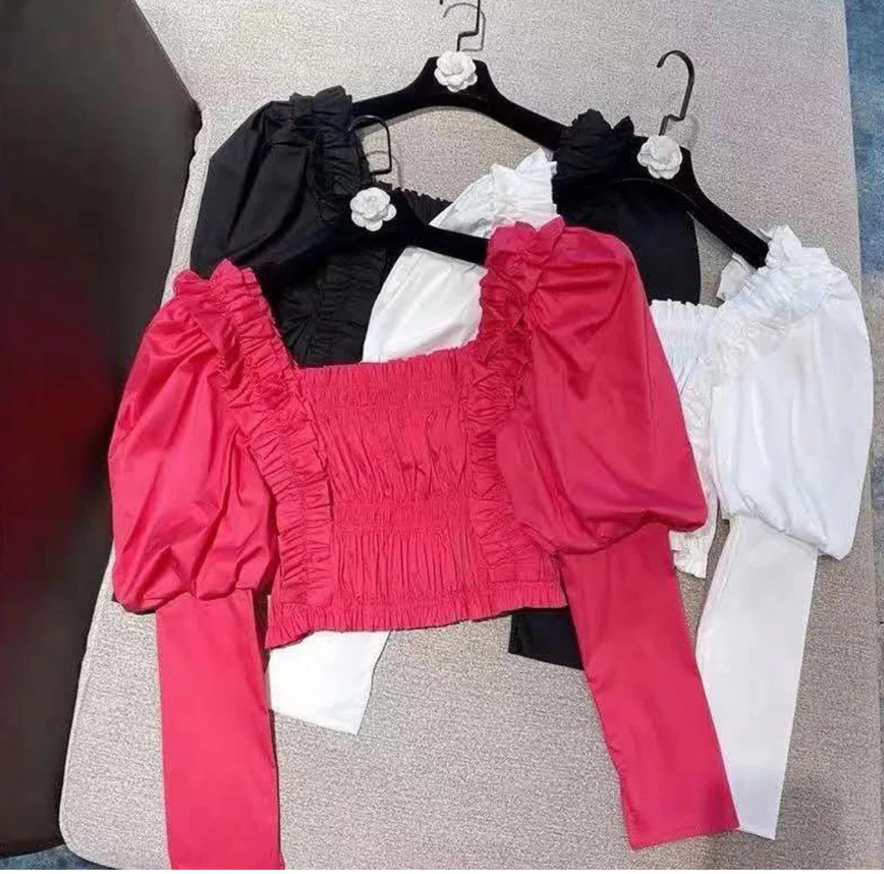 Ruffle Puff Sleeves Crop Top - Image 7