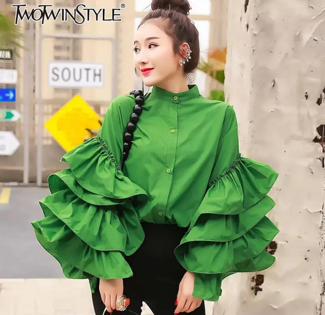 Ruffle Sleeves Shirt - Image 3
