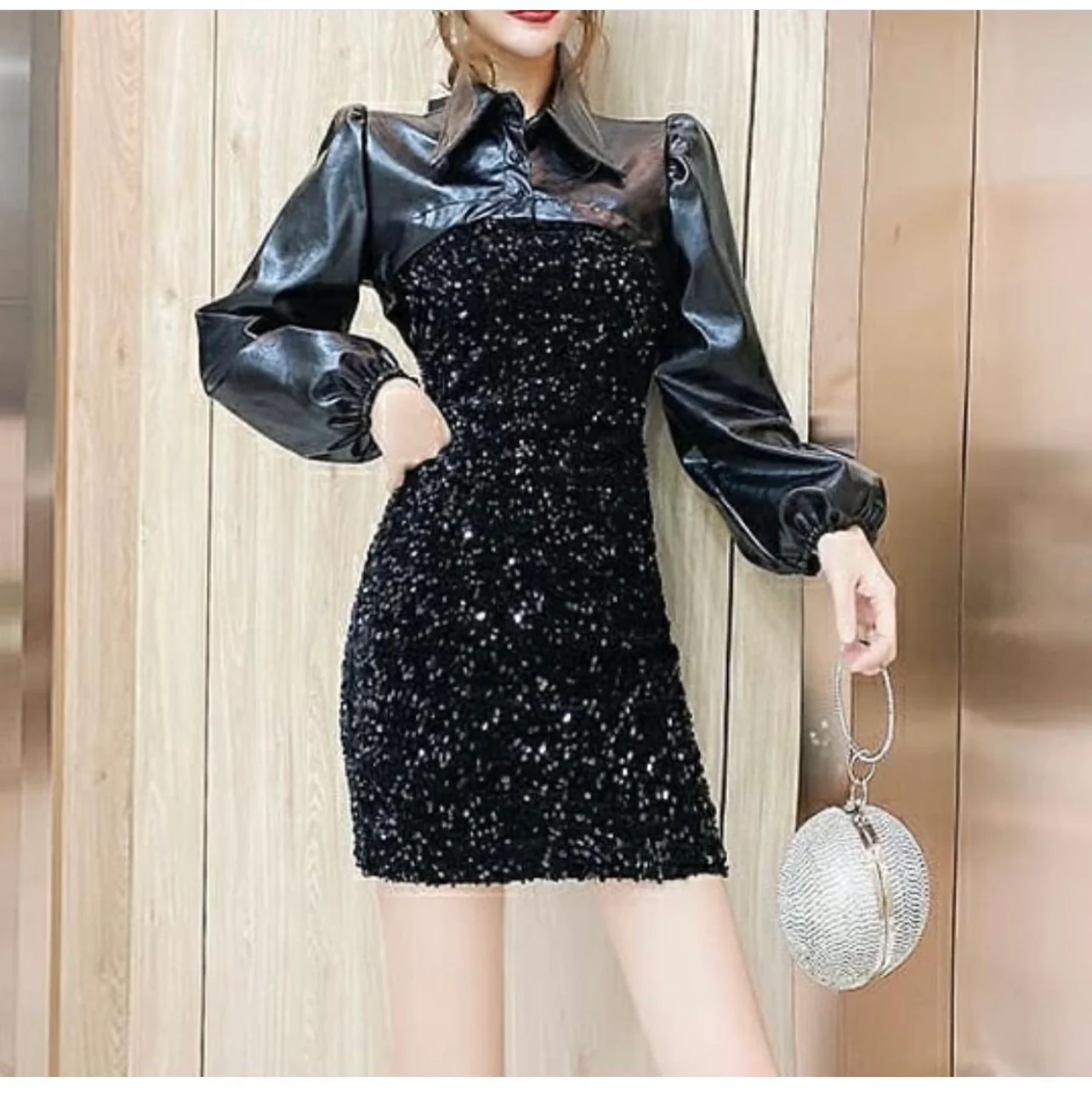 Sequins dress with jacket - Image 3