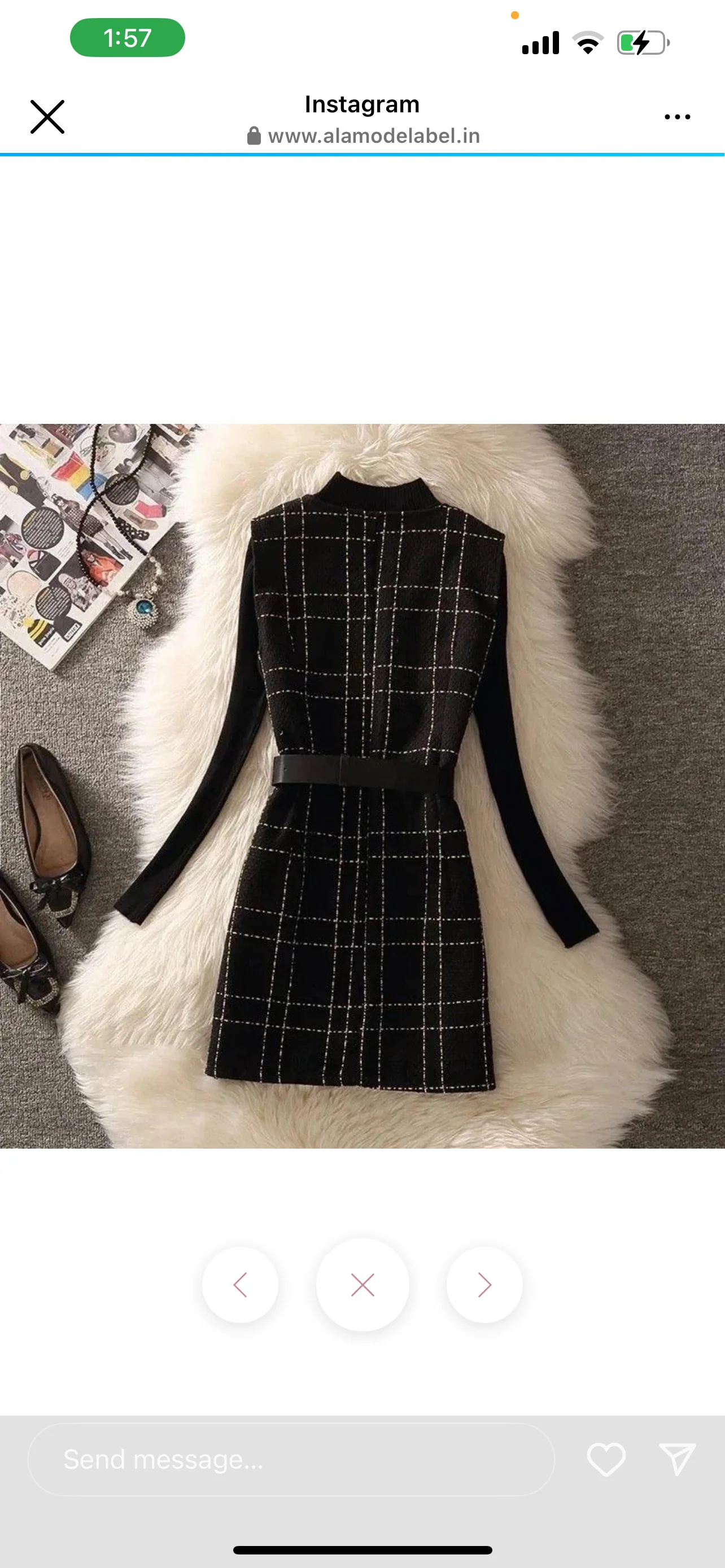 Sheena Set of Top & Woolen Tweed Dress - Image 3