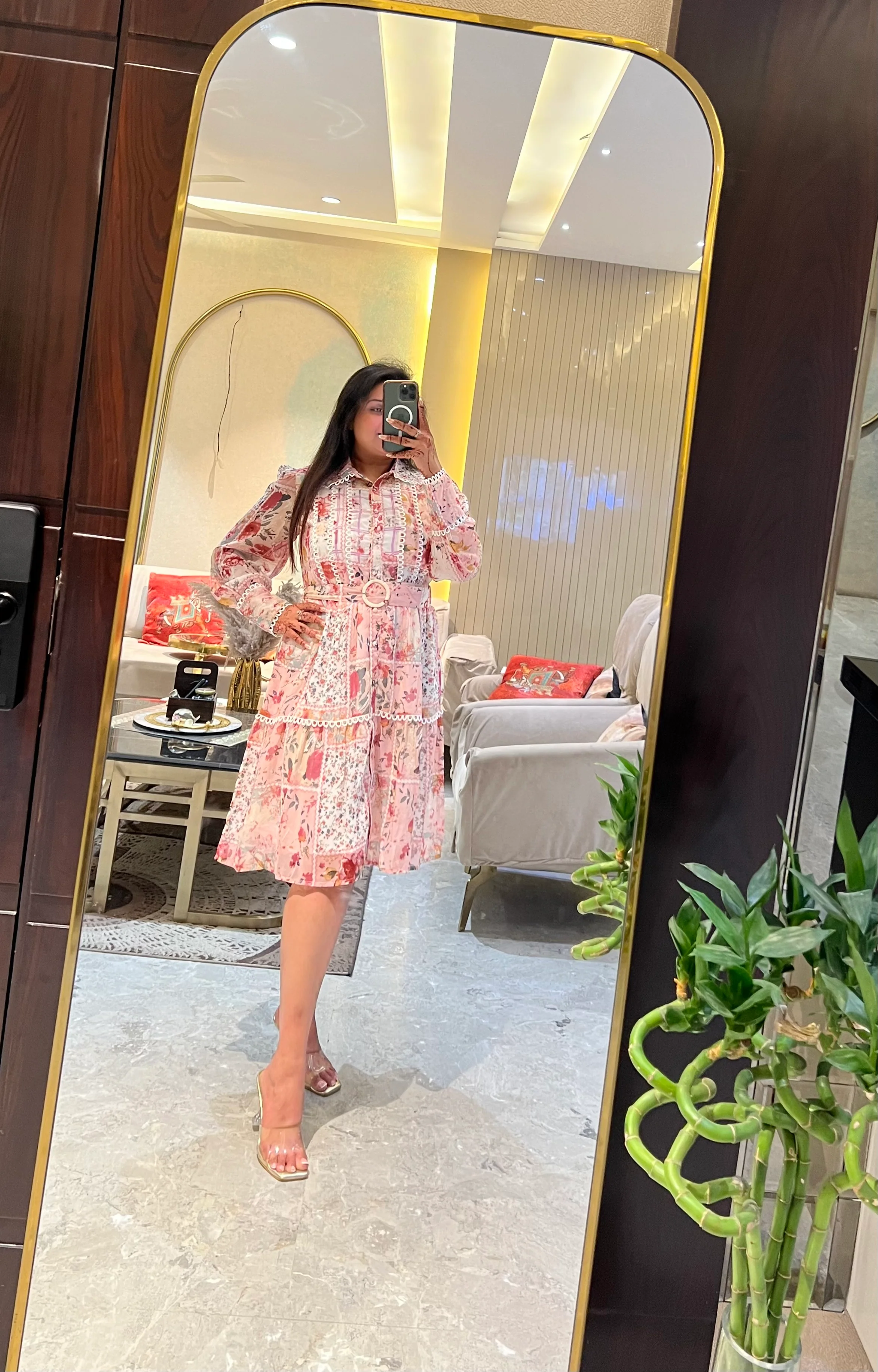 Silky Printed Dress - Image 3