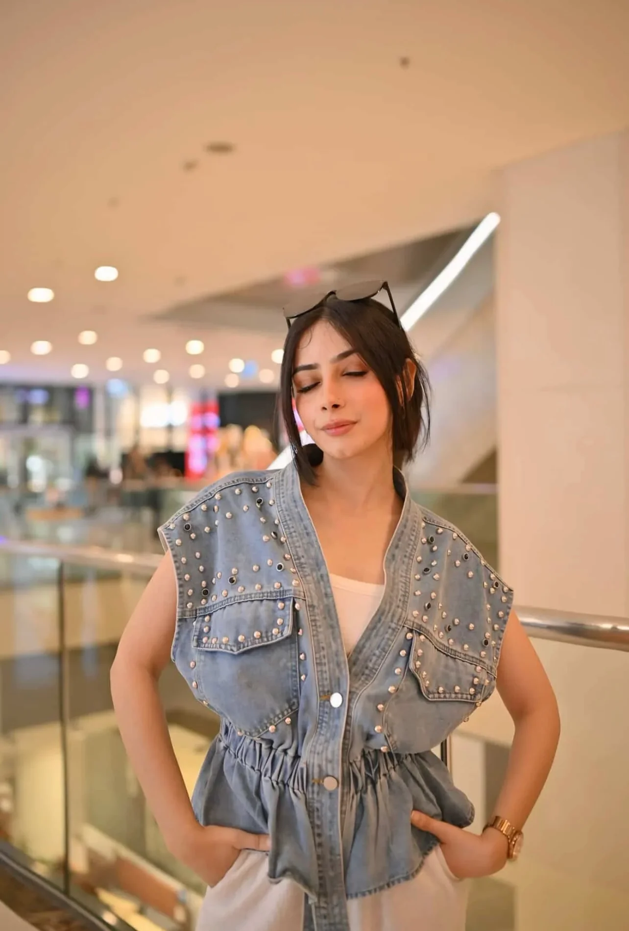 Denim Embellish Bluose - Image 2