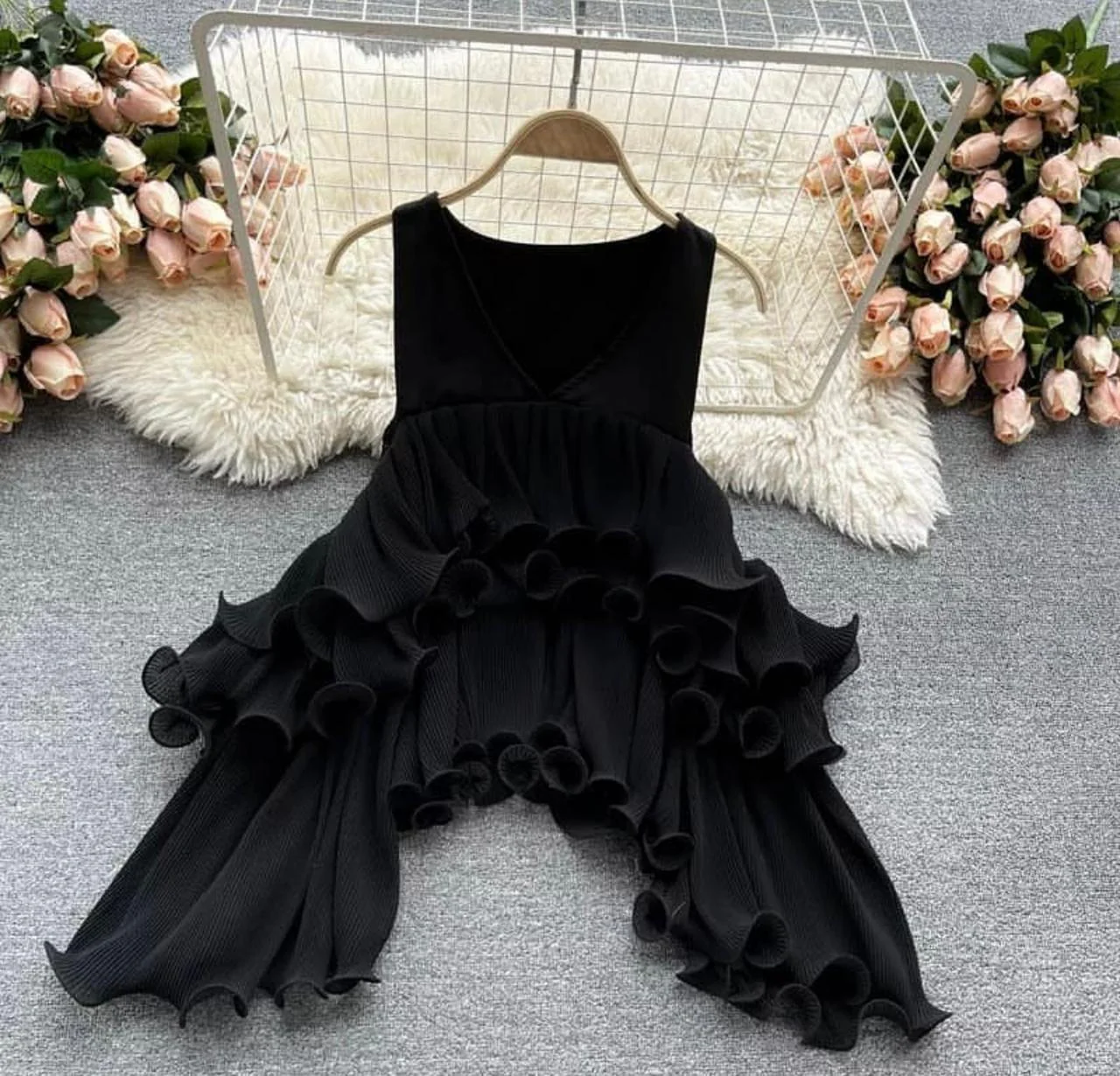 Tropical Draped Ruffle Top - Image 2