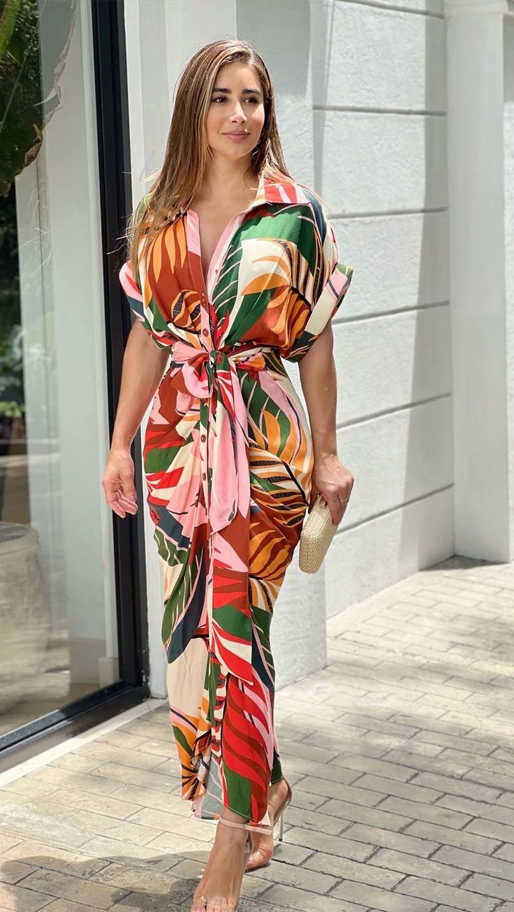 Floral Drape Dress - Image 2
