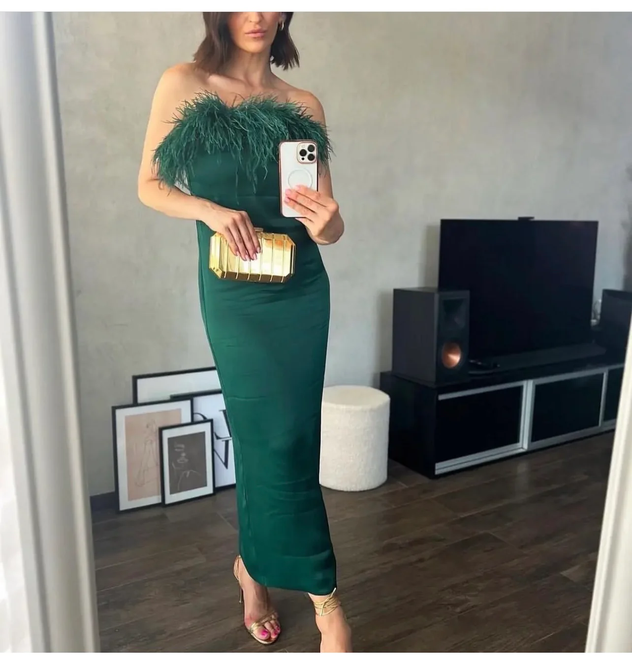 Off shoulder Furry Dress - Image 5