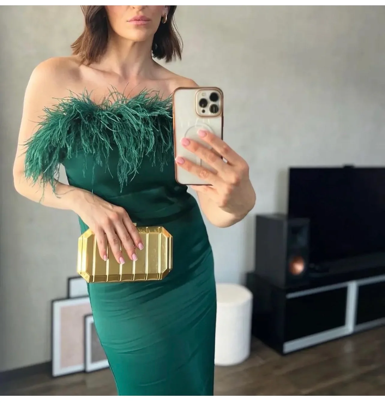 Off shoulder Furry Dress - Image 6