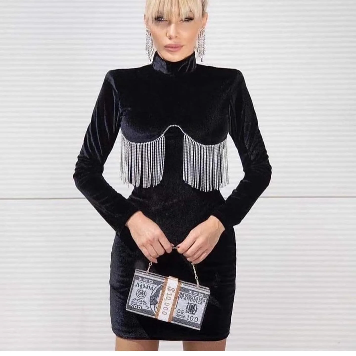 Velvet Tassel Dress - Image 4
