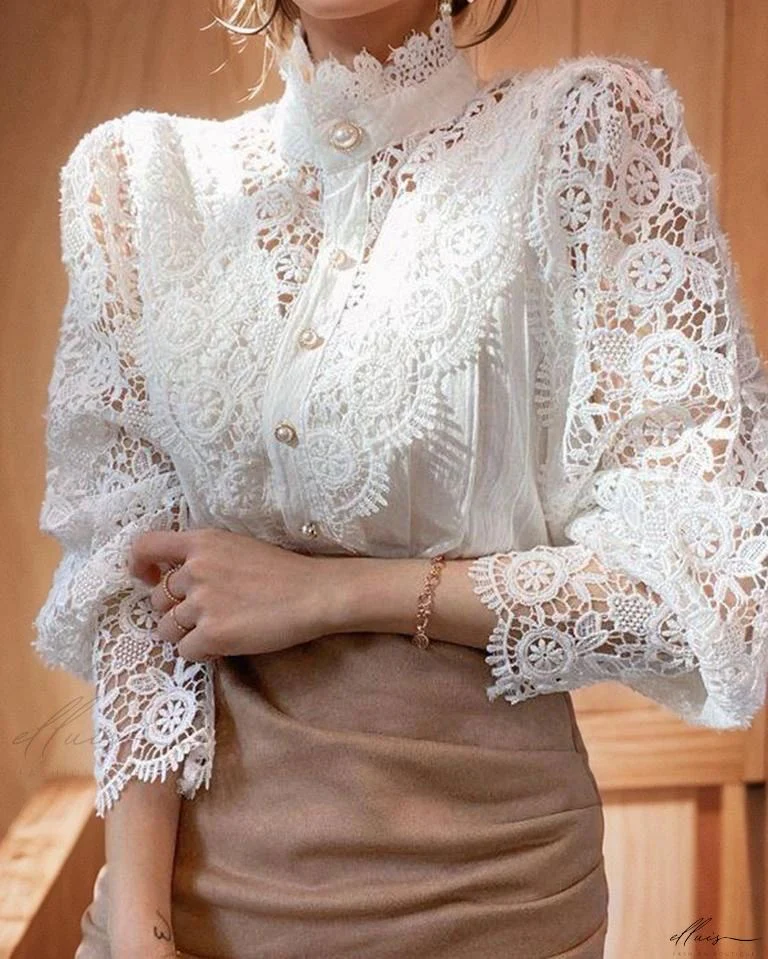 Vika Luxe Lace Shirt - Image 3
