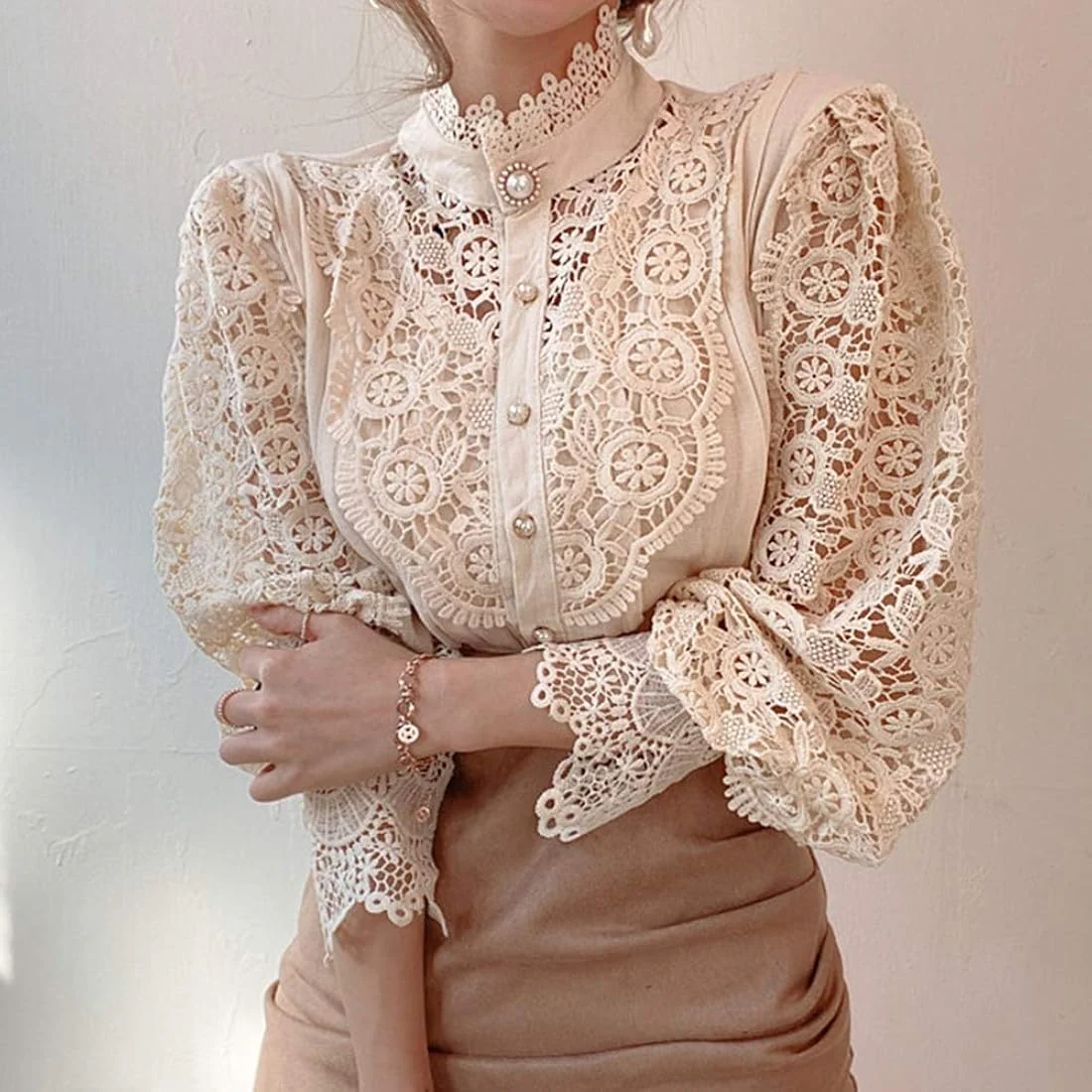 Vika Luxe Lace Shirt - Image 5