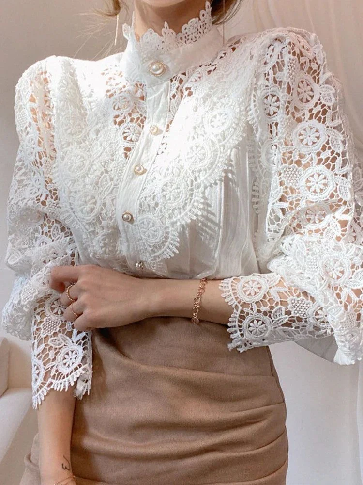 Vika Luxe Lace Shirt - Image 6