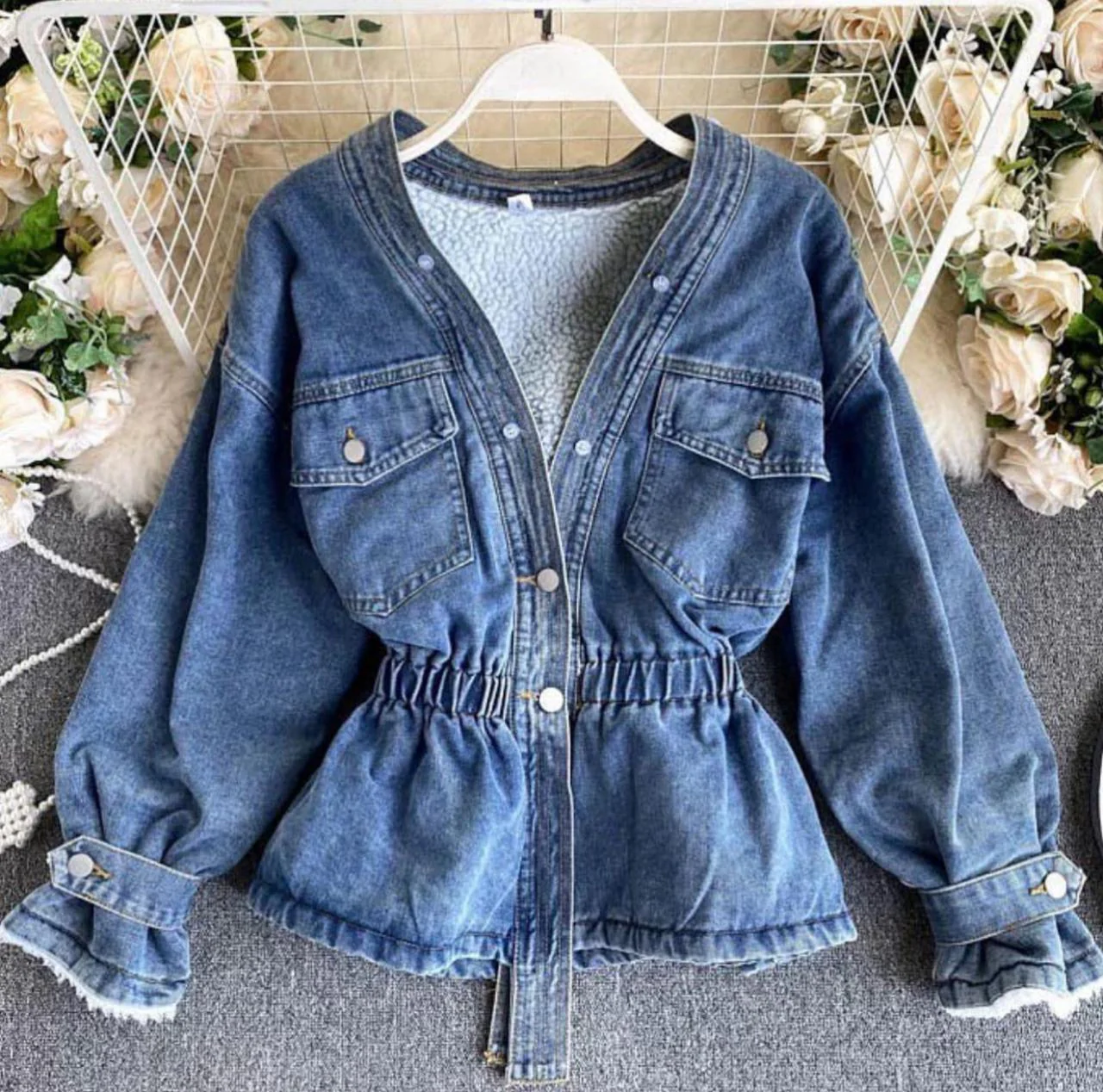 Warm Denim Fur Jacket - Image 5