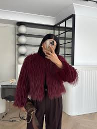 Wine Fur Luxe Jacket - Image 5