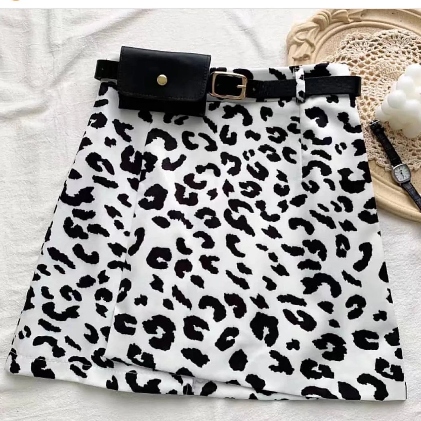 Zebra print bag belted skirt - Image 3